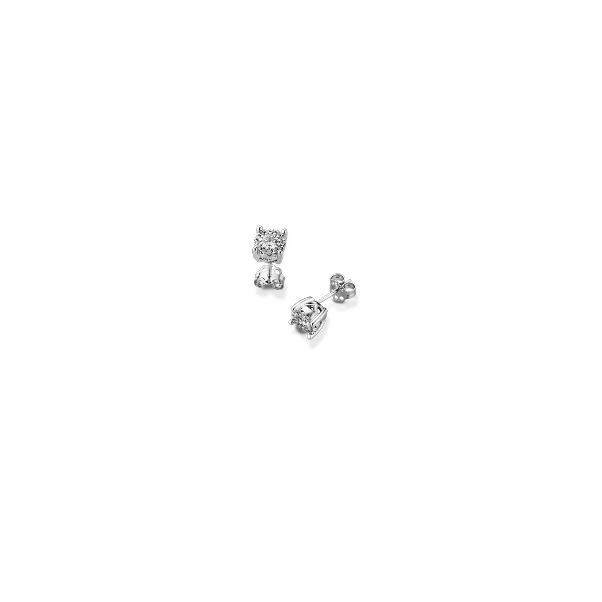ORECCHINI FANTASIA IN ORO BIANCO 18 K CON DIAMANTI NATURALI E VVS