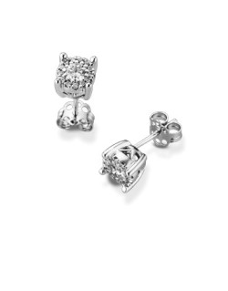 ORECCHINI FANTASIA IN ORO BIANCO 18 K CON DIAMANTI NATURALI E VVS