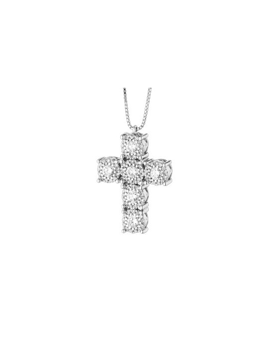 CIONDOLO FANTASIA IN ORO BIANCO 18 K CON DIAMANTI NATURALI E VVS