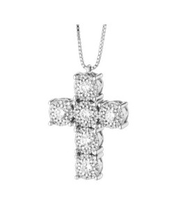 CIONDOLO FANTASIA IN ORO BIANCO 18 K CON DIAMANTI NATURALI E VVS
