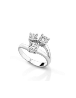 Anello fantasia Batangas in oro bianco 18k con diamanti naturali e vvs