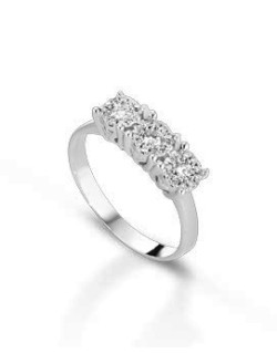 ANELLO FANTASIA IN ORO BIANCO 18 K CON DIAMANTI NATURALI E VVS