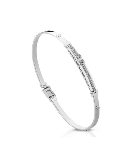 BRACCIALE UOMO ORO BIANCO 18 K CON DIAMANTI NATURALI 0.23 CARATI E VVS
