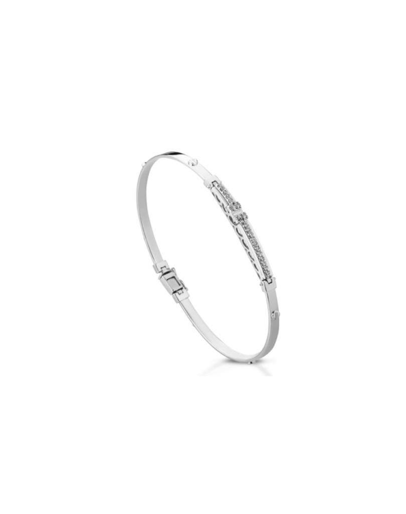 BRACCIALE UOMO ORO BIANCO 18 K CON DIAMANTI NATURALI 0.23 CARATI E VVS