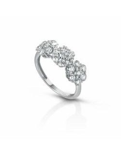 ANELLO FANTASIA IN ORO BIANCO 18 K CON DIAMANTI NATURALI E VVS