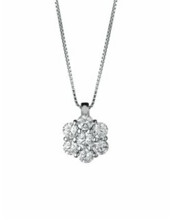 CIONDOLO FANTASIA IN ORO BIANCO 18 K CON DIAMANTI NATURALI E VVS