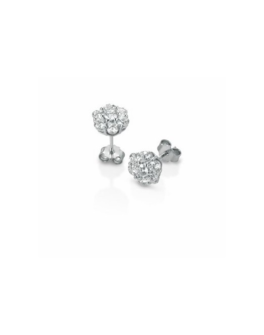 ORECCHINI FANTASIA IN ORO BIANCO 18 K CON DIAMANTI NATURALI E VVS