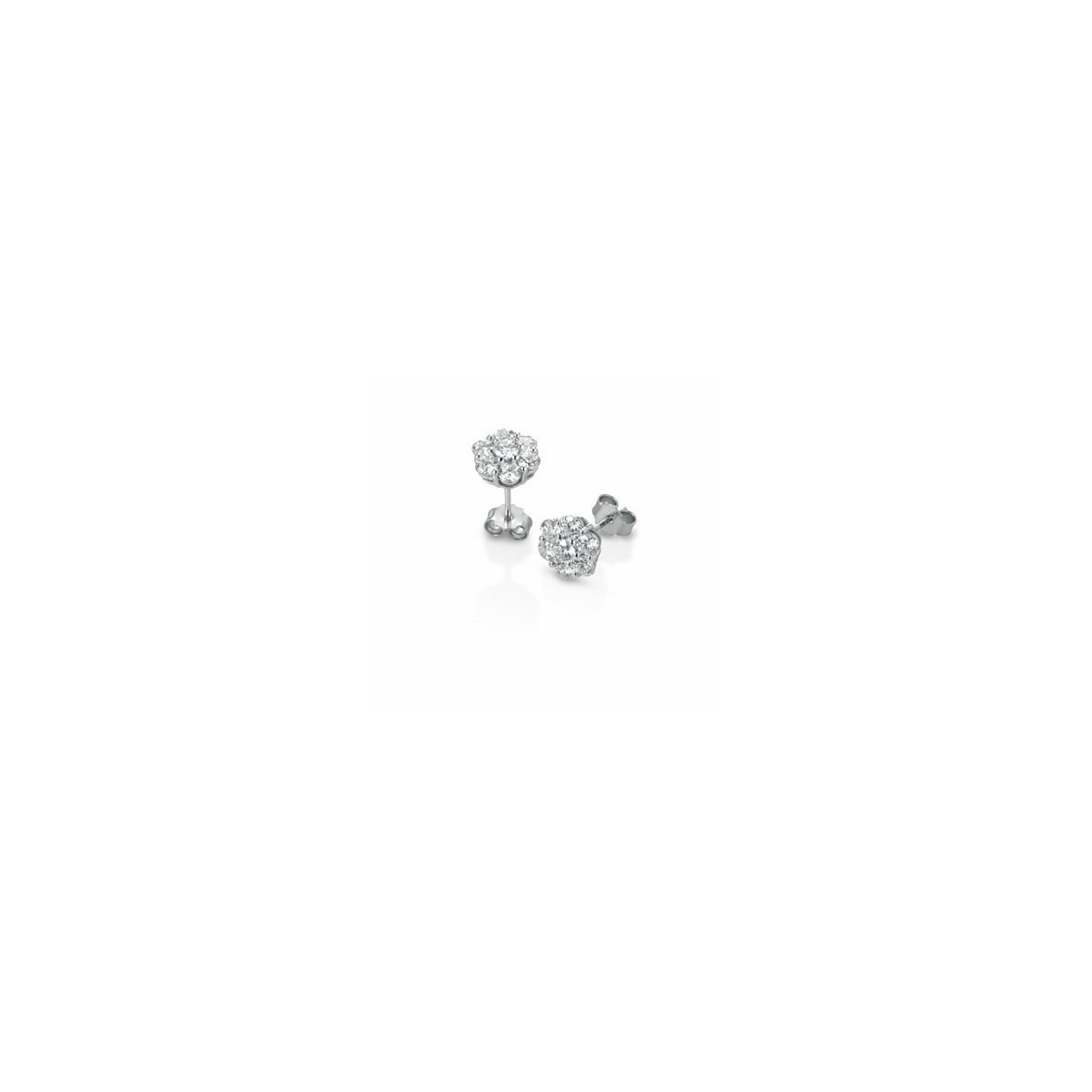 ORECCHINI FANTASIA IN ORO BIANCO 18 K CON DIAMANTI NATURALI E VVS