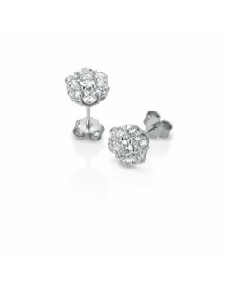 ORECCHINI FANTASIA IN ORO BIANCO 18 K CON DIAMANTI NATURALI E VVS