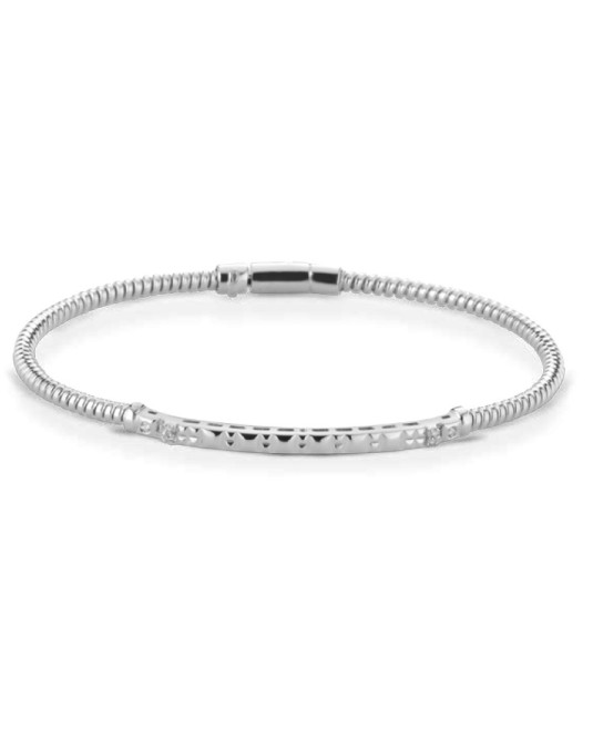 BRACCIALE UOMO ORO BIANCO 18 K CON DIAMANTI NATURALI 0.06 CARATI E VVS