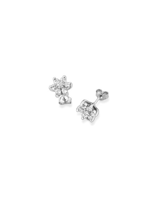 ORECCHINI FANTASIA IN ORO BIANCO 18 K CON DIAMANTI NATURALI E VVS