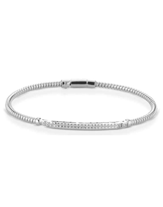 BRACCIALE UOMO ORO BIANCO 18 K CON DIAMANTI NATURALI 0.06 CARATI E VVS