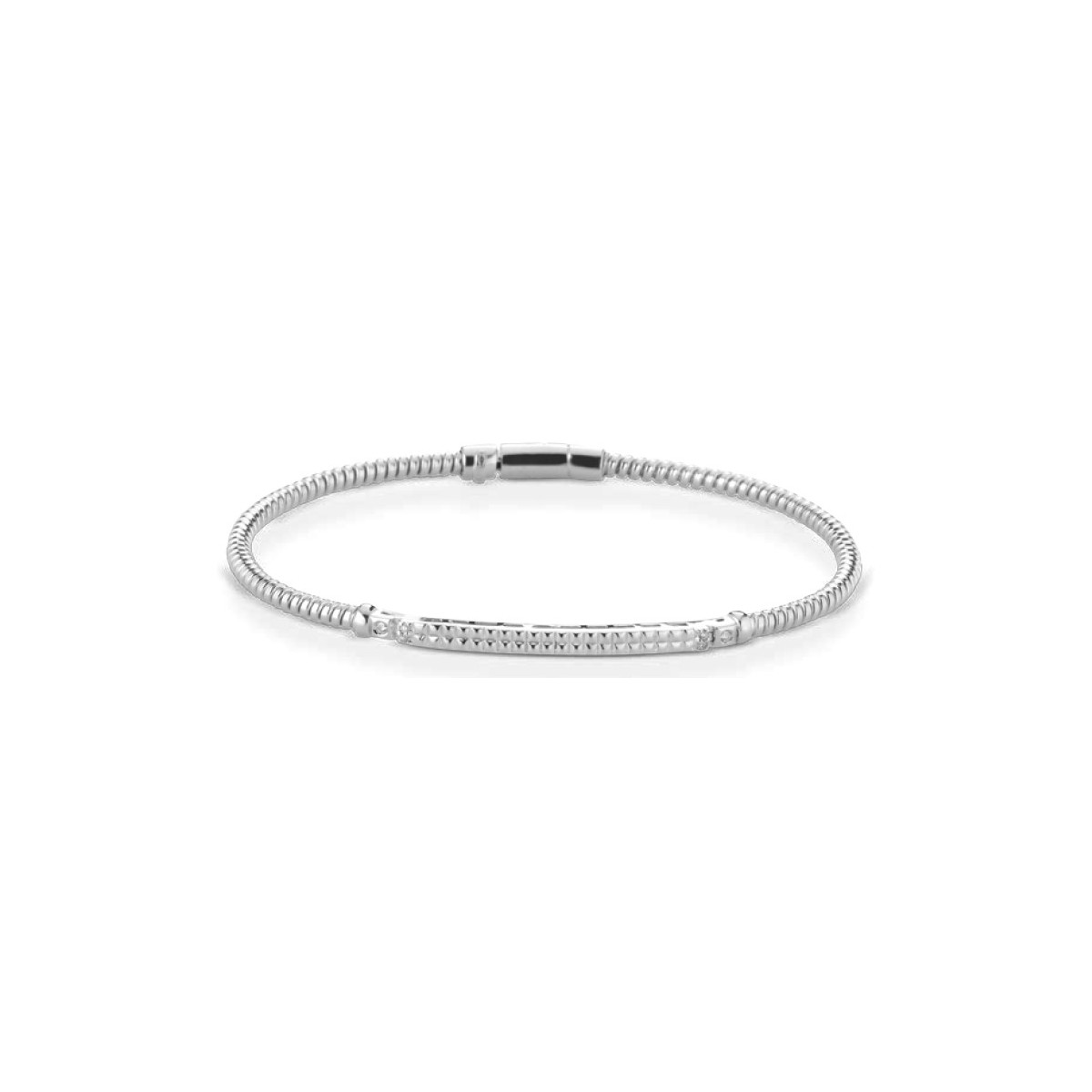 BRACCIALE UOMO ORO BIANCO 18 K CON DIAMANTI NATURALI 0.06 CARATI E VVS