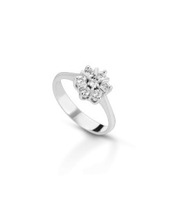 ANELLO FANTASIA IN ORO BIANCO 18 K CON DIAMANTI NATURALI E VVS