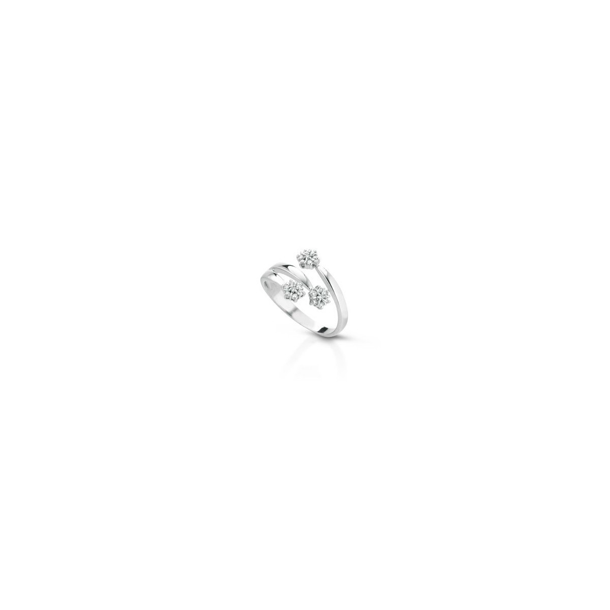 ANELLO FANTASIA IN ORO BIANCO 18 K CON DIAMANTI NATURALI E VVS