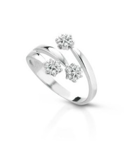 ANELLO FANTASIA IN ORO BIANCO 18 K CON DIAMANTI NATURALI E VVS