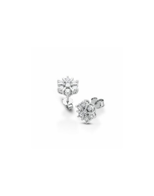 ORECCHINI FANTASIA IN ORO BIANCO 18 K CON DIAMANTI NATURALI E VVS