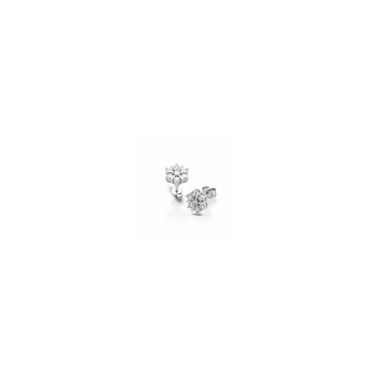 ORECCHINI FANTASIA IN ORO BIANCO 18 K CON DIAMANTI NATURALI E VVS