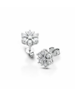 ORECCHINI FANTASIA IN ORO BIANCO 18 K CON DIAMANTI NATURALI E VVS