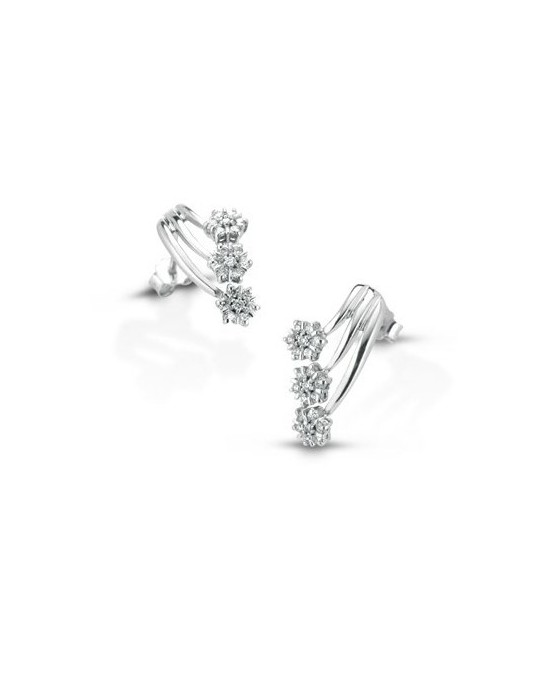 ORECCHINI FANTASIA IN ORO BIANCO 18 K CON DIAMANTI NATURALI E VVS