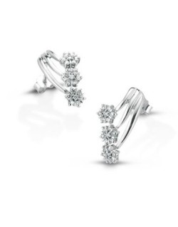 ORECCHINI FANTASIA IN ORO BIANCO 18 K CON DIAMANTI NATURALI E VVS
