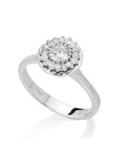 ANELLO FANTASIA IN ORO BIANCO 18 K CON DIAMANTI NATURALI E VVS