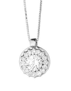 CIONDOLO FANTASIA IN ORO BIANCO 18 K CON DIAMANTI NATURALI E VVS