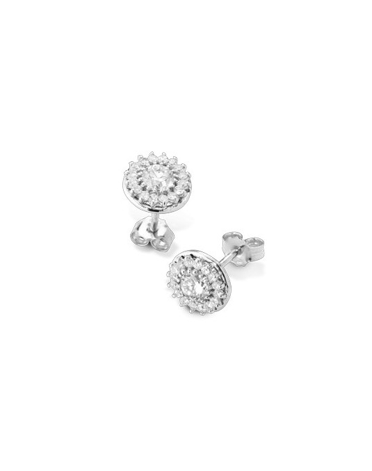 ORECCHINI FANTASIA IN ORO BIANCO 18 K CON DIAMANTI NATURALI E VVS