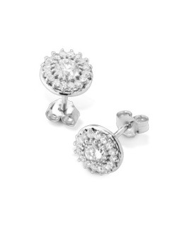 ORECCHINI FANTASIA IN ORO BIANCO 18 K CON DIAMANTI NATURALI E VVS