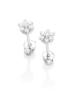 ORECCHINI FANTASIA IN ORO BIANCO 18 K CON DIAMANTI NATURALI E VVS