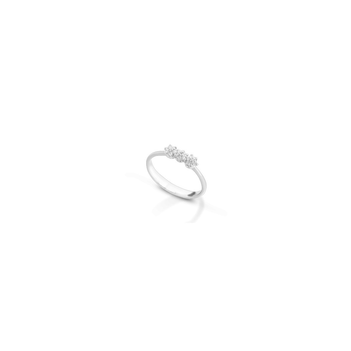 ANELLO FANTASIA IN ORO BIANCO 18 K CON DIAMANTI NATURALI E VVS