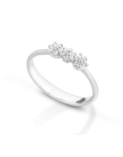 ANELLO FANTASIA IN ORO BIANCO 18 K CON DIAMANTI NATURALI E VVS
