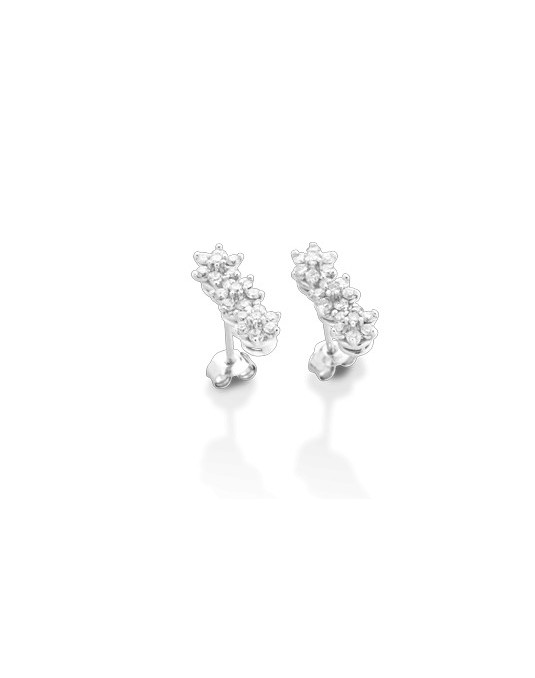 ORECCHINI FANTASIA IN ORO BIANCO 18 K CON DIAMANTI NATURALI E VVS