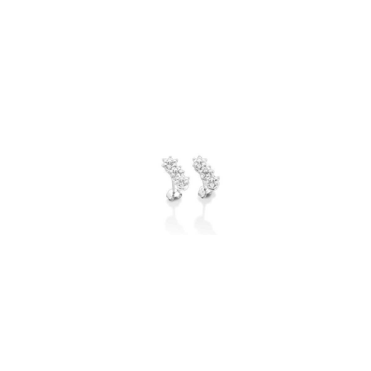 ORECCHINI FANTASIA IN ORO BIANCO 18 K CON DIAMANTI NATURALI E VVS