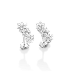 ORECCHINI FANTASIA IN ORO BIANCO 18 K CON DIAMANTI NATURALI E VVS
