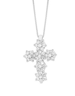 CIONDOLO FANTASIA IN ORO BIANCO 18 K CON DIAMANTI NATURALI E VVS