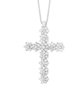 CIONDOLO FANTASIA IN ORO BIANCO 18 K CON DIAMANTI NATURALI E VVS