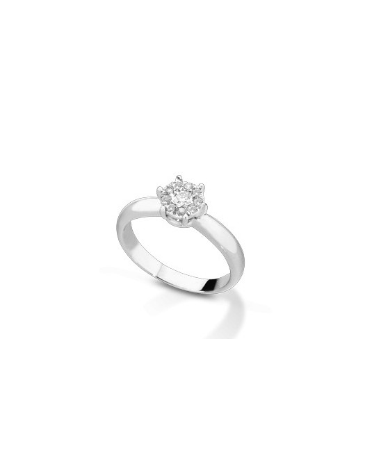 ANELLO FANTASIA IN ORO BIANCO 18 K CON DIAMANTI NATURALI E VVS