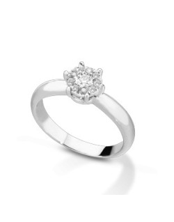 ANELLO FANTASIA IN ORO BIANCO 18 K CON DIAMANTI NATURALI E VVS