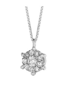 CIONDOLO FANTASIA IN ORO BIANCO 18 K CON DIAMANTI NATURALI E VVS