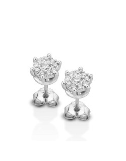 ORECCHINI FANTASIA IN ORO BIANCO 18 K CON DIAMANTI NATURALI E VVS
