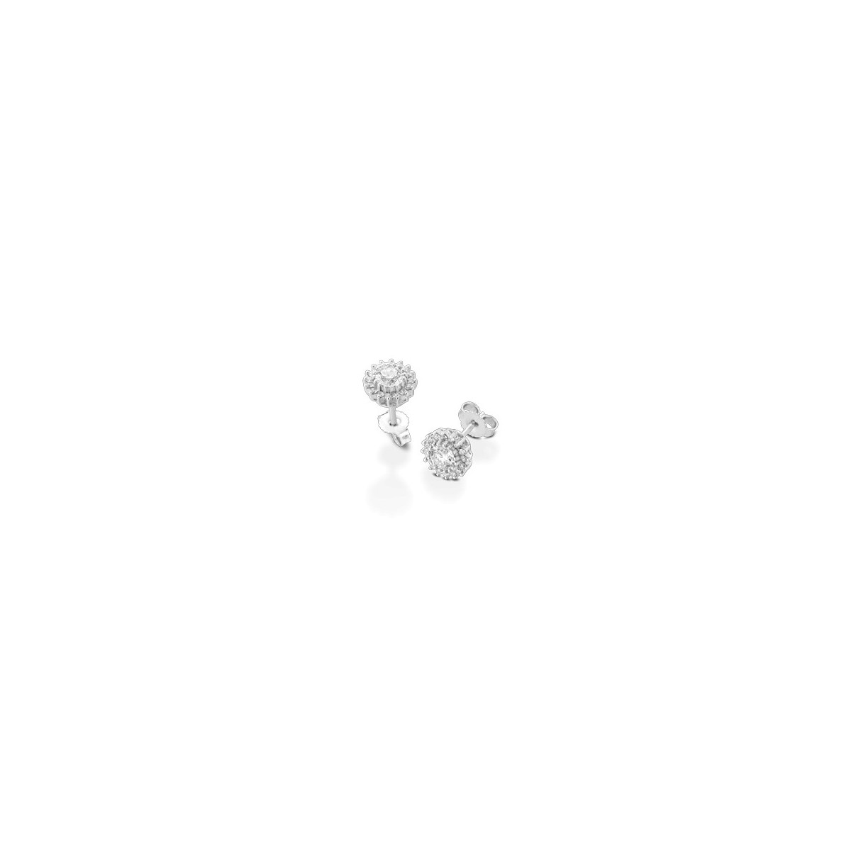 ORECCHINI FANTASIA IN ORO BIANCO 18 K CON DIAMANTI NATURALI E VVS