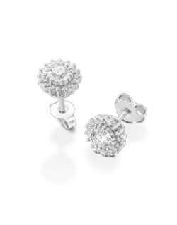 ORECCHINI FANTASIA IN ORO BIANCO 18 K CON DIAMANTI NATURALI E VVS