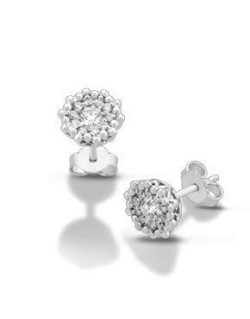 ORECCHINI FANTASIA IN ORO BIANCO 18 K CON DIAMANTI NATURALI E VVS