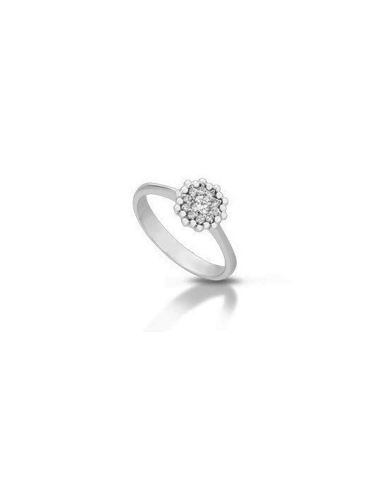 ANELLO FANTASIA IN ORO BIANCO 18 K CON DIAMANTI NATURALI E VVS