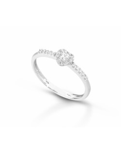 ANELLO FANTASIA IN ORO BIANCO 18 K CON DIAMANTI NATURALI E VVS