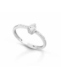 ANELLO FANTASIA IN ORO BIANCO 18 K CON DIAMANTI NATURALI E VVS