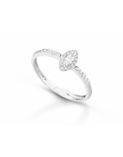ANELLO FANTASIA IN ORO BIANCO 18 K CON DIAMANTI NATURALI E VVS