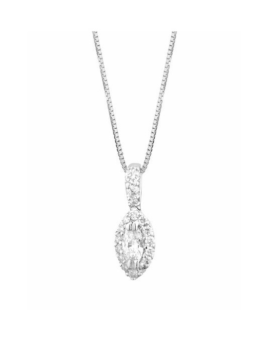 CIONDOLO FANTASIA IN ORO BIANCO 18 K CON DIAMANTI NATURALI E VVS