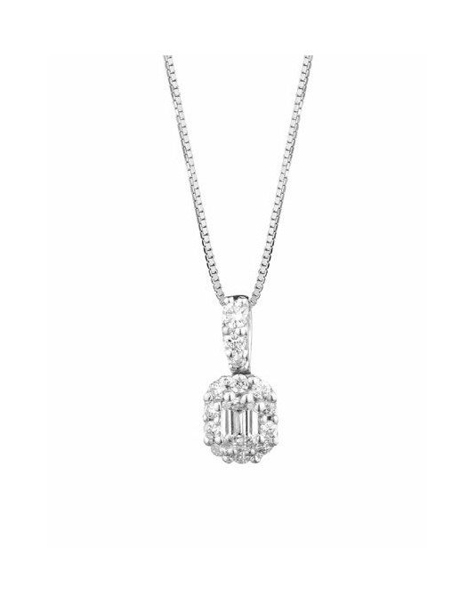 CIONDOLO FANTASIA IN ORO BIANCO 18 K CON DIAMANTI NATURALI E VVS